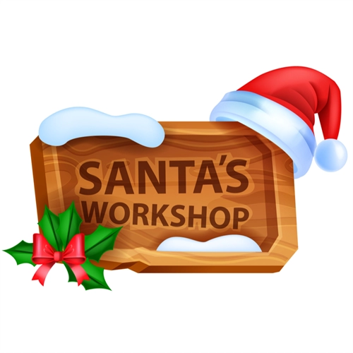 Christmas Decoration Santa’s Workshop Sign Sticker